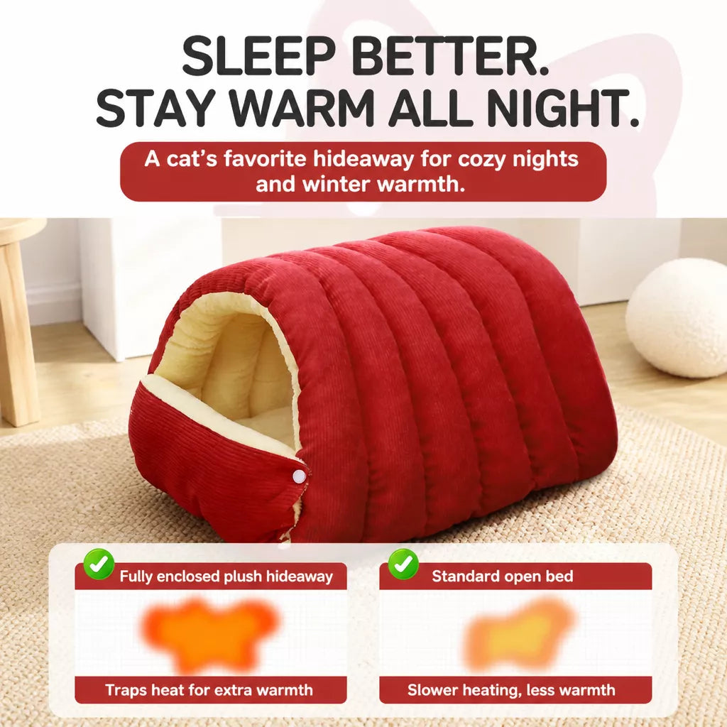 Semi-Enclosed Foam Pet Bed for Cats and Small Dogs