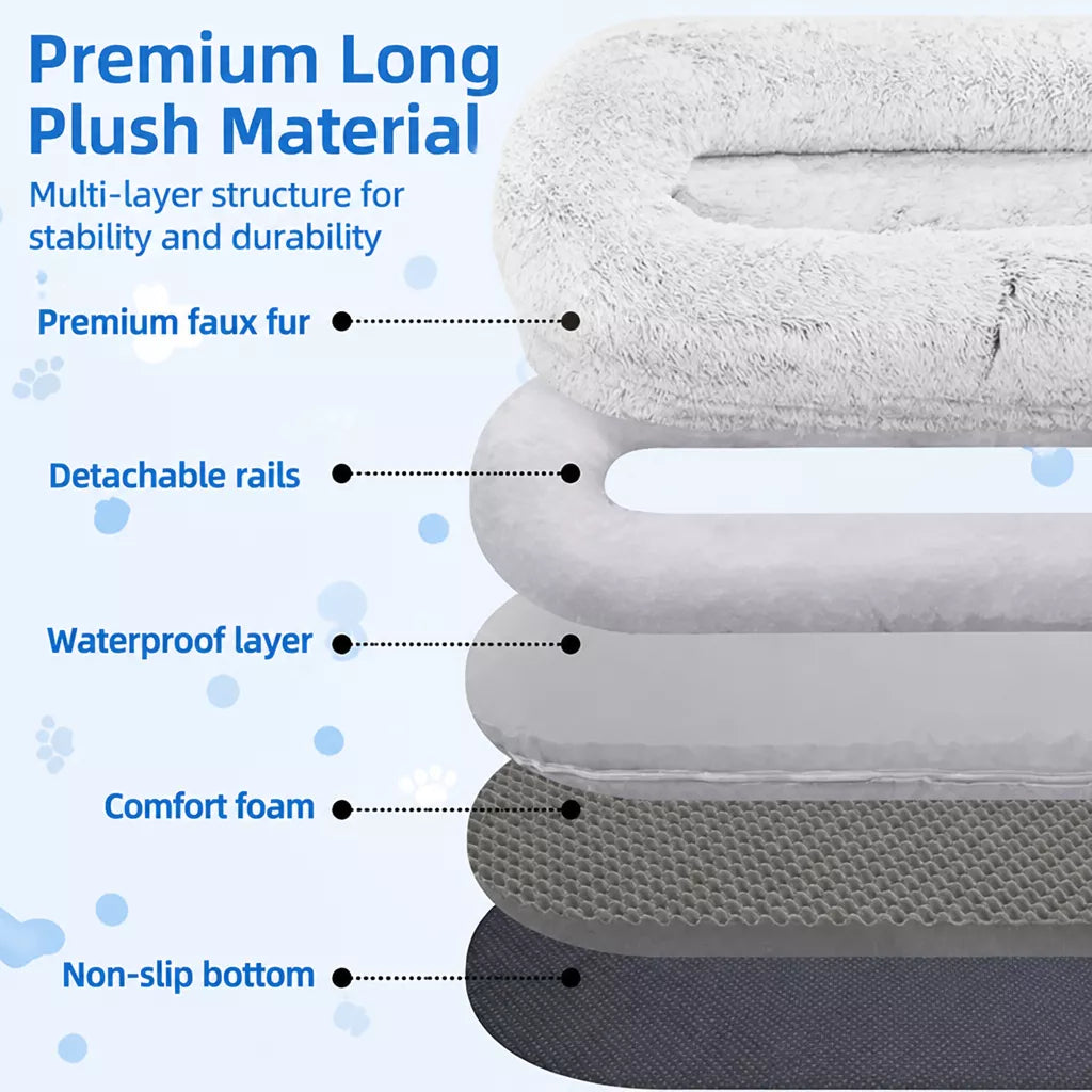 Giant Plush Bolster Dog Bed — design and construction details