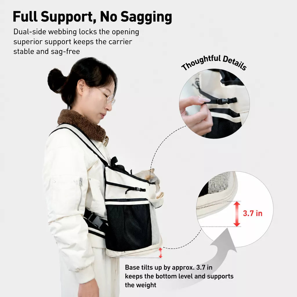 Mesh Front and Back Pet Carrier with Supportive Base - product detail