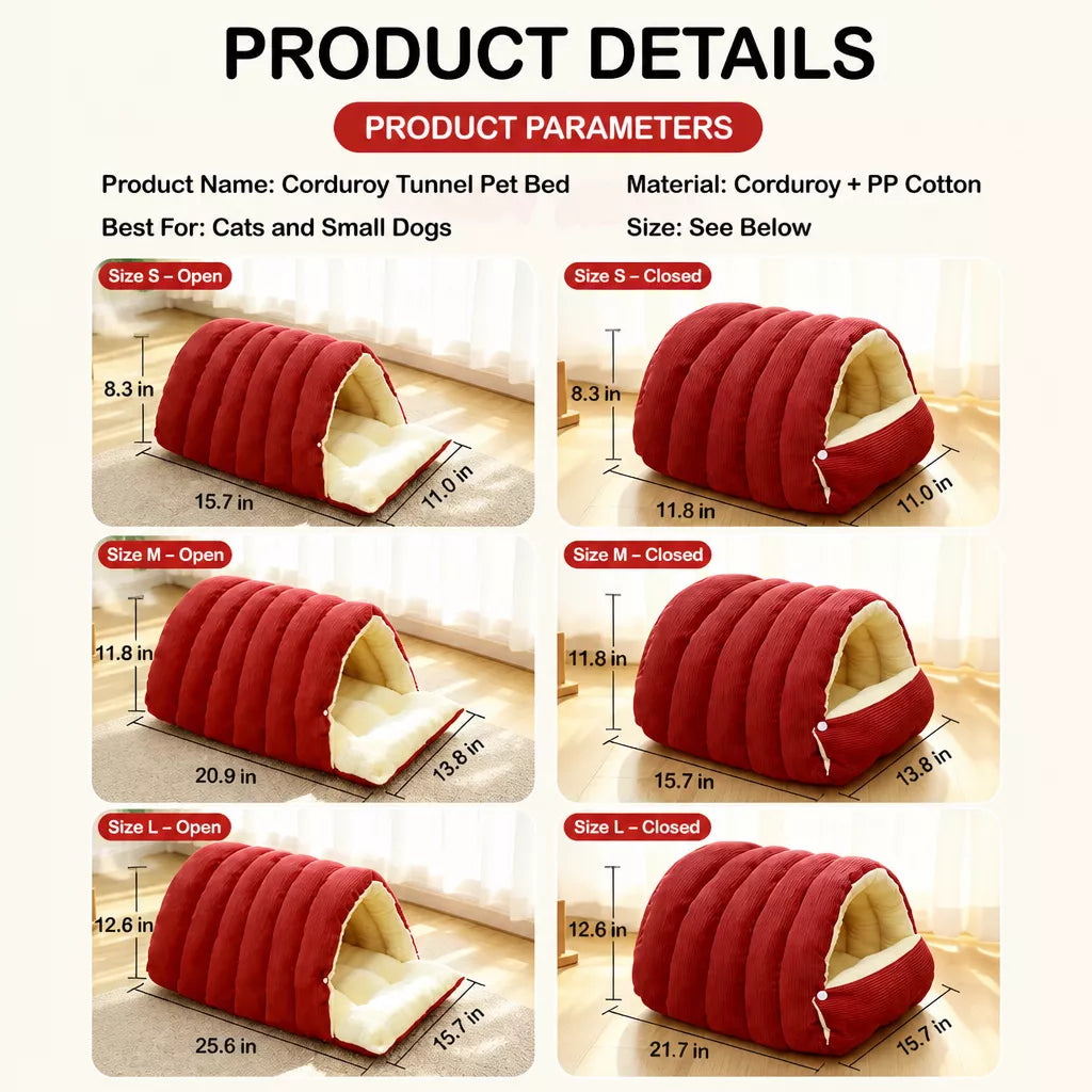 Semi-Enclosed Foam Pet Bed for Cats and Small Dogs