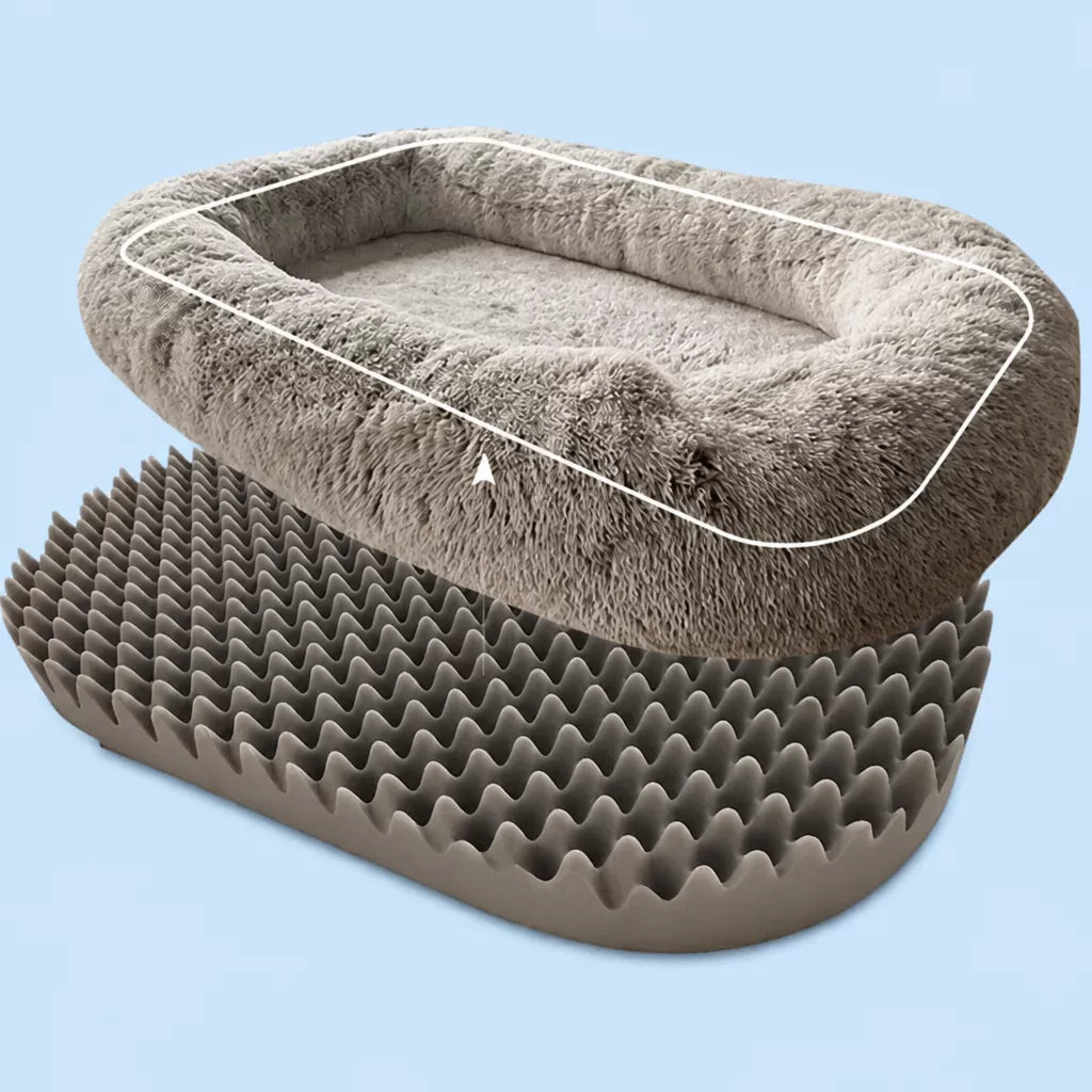 Giant Plush Bolster Dog Bed — design and construction details