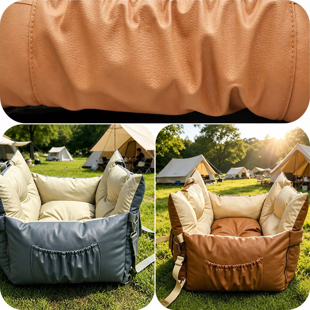 Faux Leather Pet Car Bed — design and construction details
