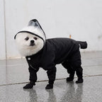 Four-Leg Dog Rain Suit with Clear Hood and Leash Access - product detail