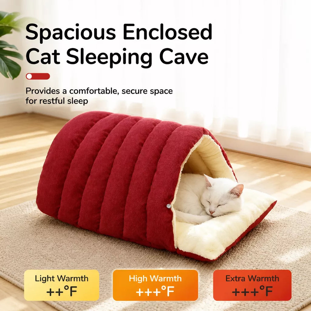 Semi-Enclosed Foam Pet Bed for Cats and Small Dogs