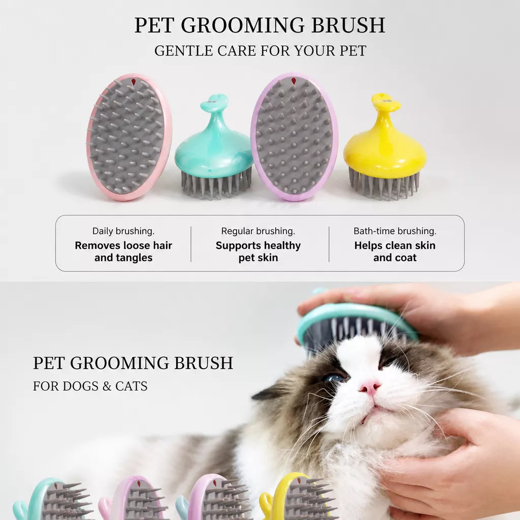 TPE Pet Bath and Massage Brush — design and construction details