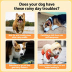 Hooded Dog Rain Poncho with Clear Brim and Belly Cover - product detail