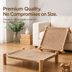 Rattan-Woven Cat Bed with Scratching Surface