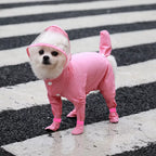 Four-Leg Dog Rain Suit with Clear Hood and Leash Access - product detail