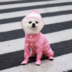 Four-Leg Dog Rain Suit with Clear Hood and Leash Access - product detail
