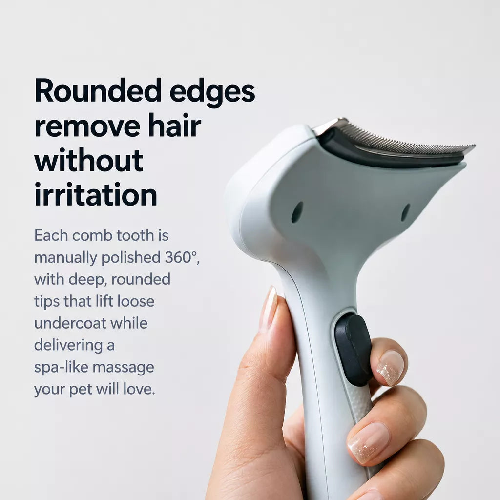 Stainless Steel Blade-Free Deshedding Comb for Cats & Dogs