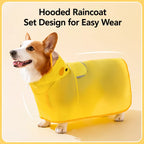 Hooded Dog Rain Poncho with Clear Brim and Belly Cover - product detail