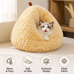 Textured Plush Cat Cave Bed — design and construction details