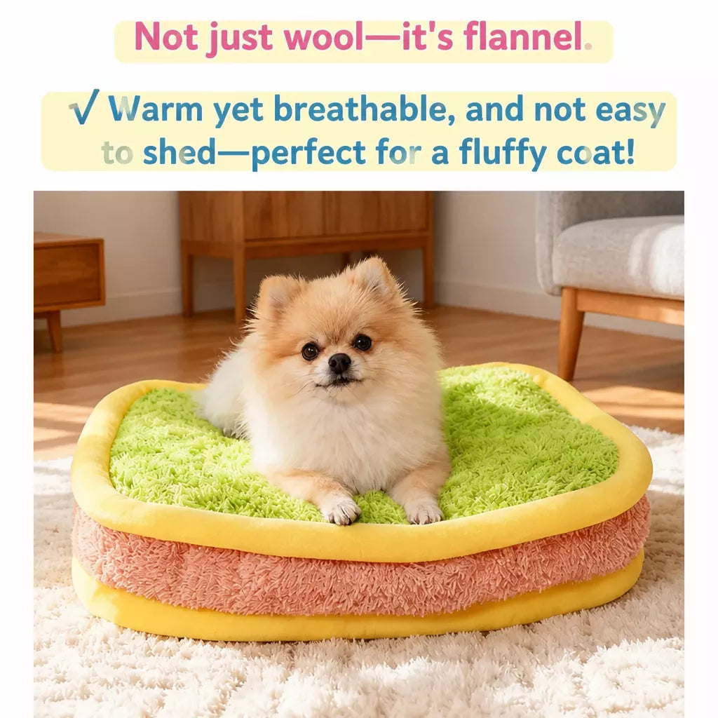 Color-Block Plush Pet Mat — design and construction details