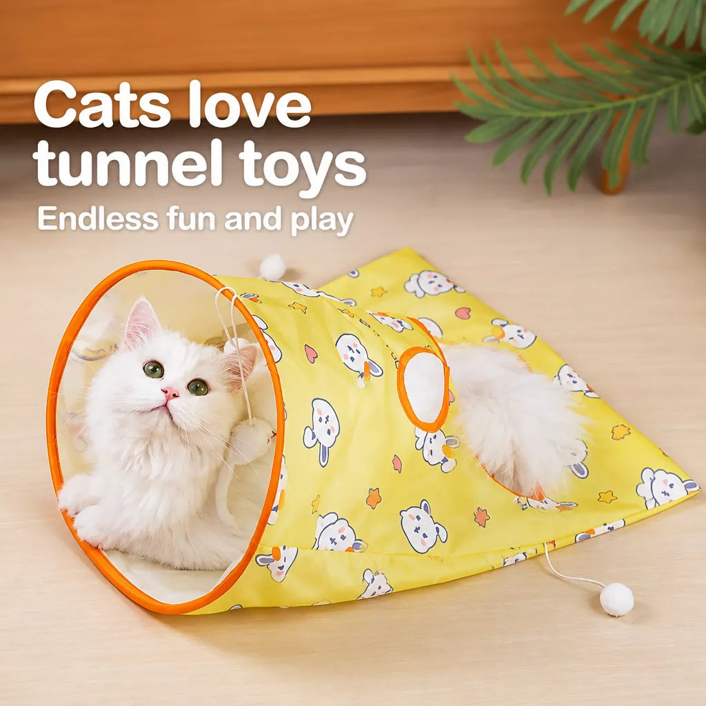 Cat Crinkle Tunnel and Hideaway Bag Toy