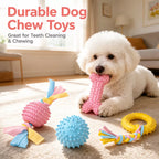 Silicone Dog Chew Toy – Ball, Bone & Rope Shapes
