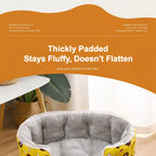 Printed Plush Bolster Pet Bed — design and construction details