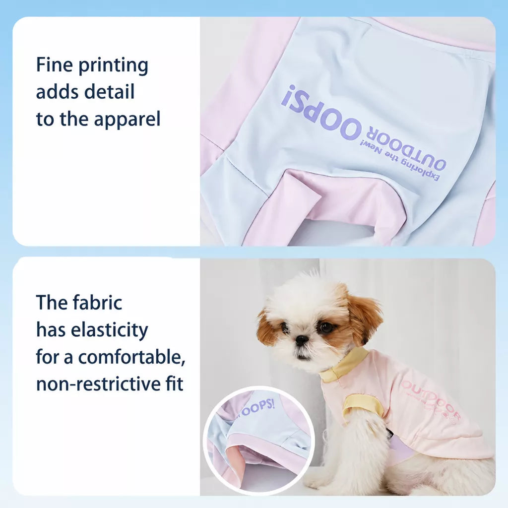 Printed back and flexible fabric detail on the dog tank