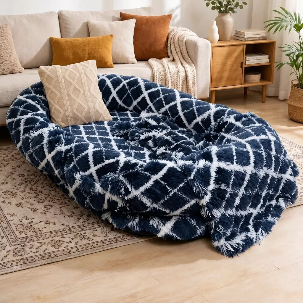Giant Plush Bolster Dog Bed — design and construction details