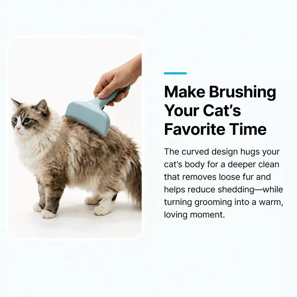 Stainless Steel Blade-Free Deshedding Comb for Cats & Dogs