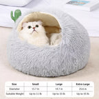 Hooded Round Plush Cat and Small Dog Bed — design and construction details