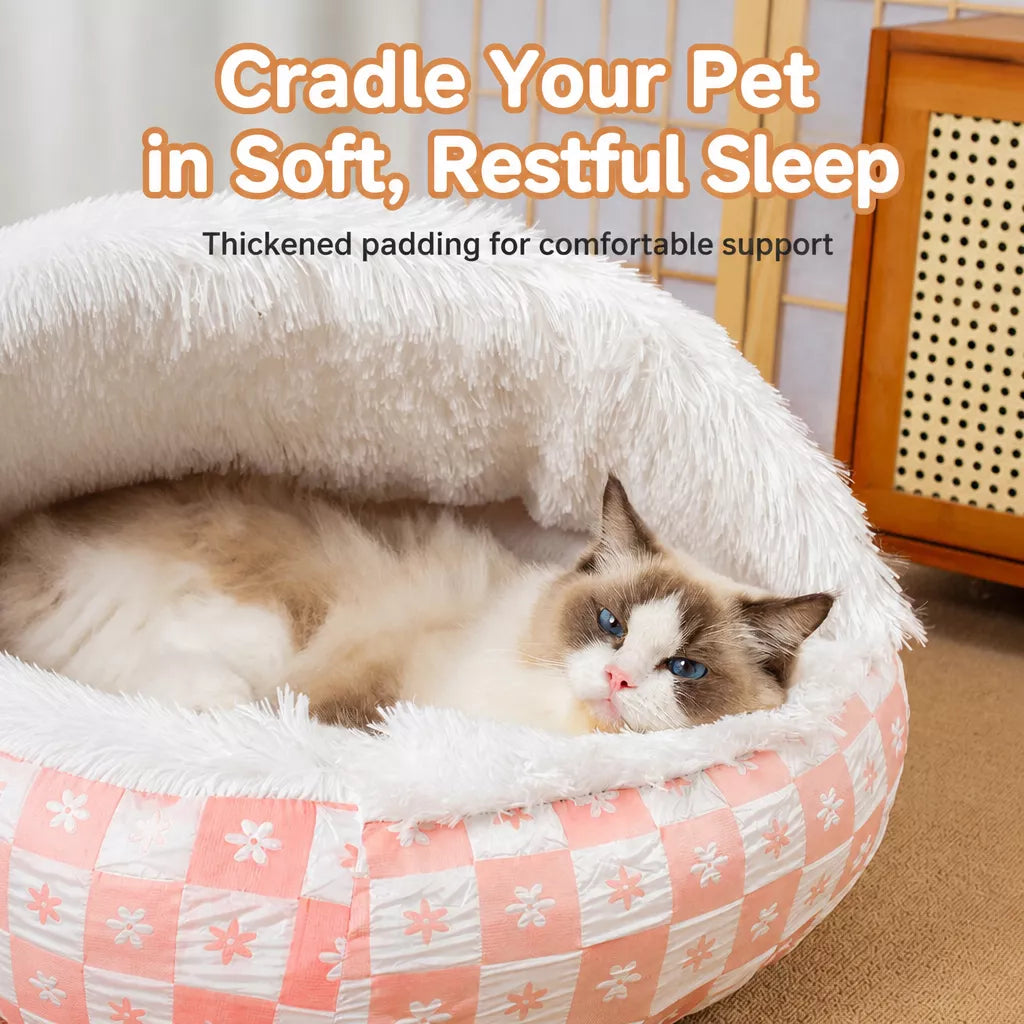 Plush Shell Cave Bed for Cats and Small Dogs - product detail