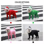 Four-Leg Dog Rain Suit with Clear Hood and Leash Access - product detail