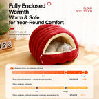 Semi-Enclosed Foam Pet Bed for Cats and Small Dogs