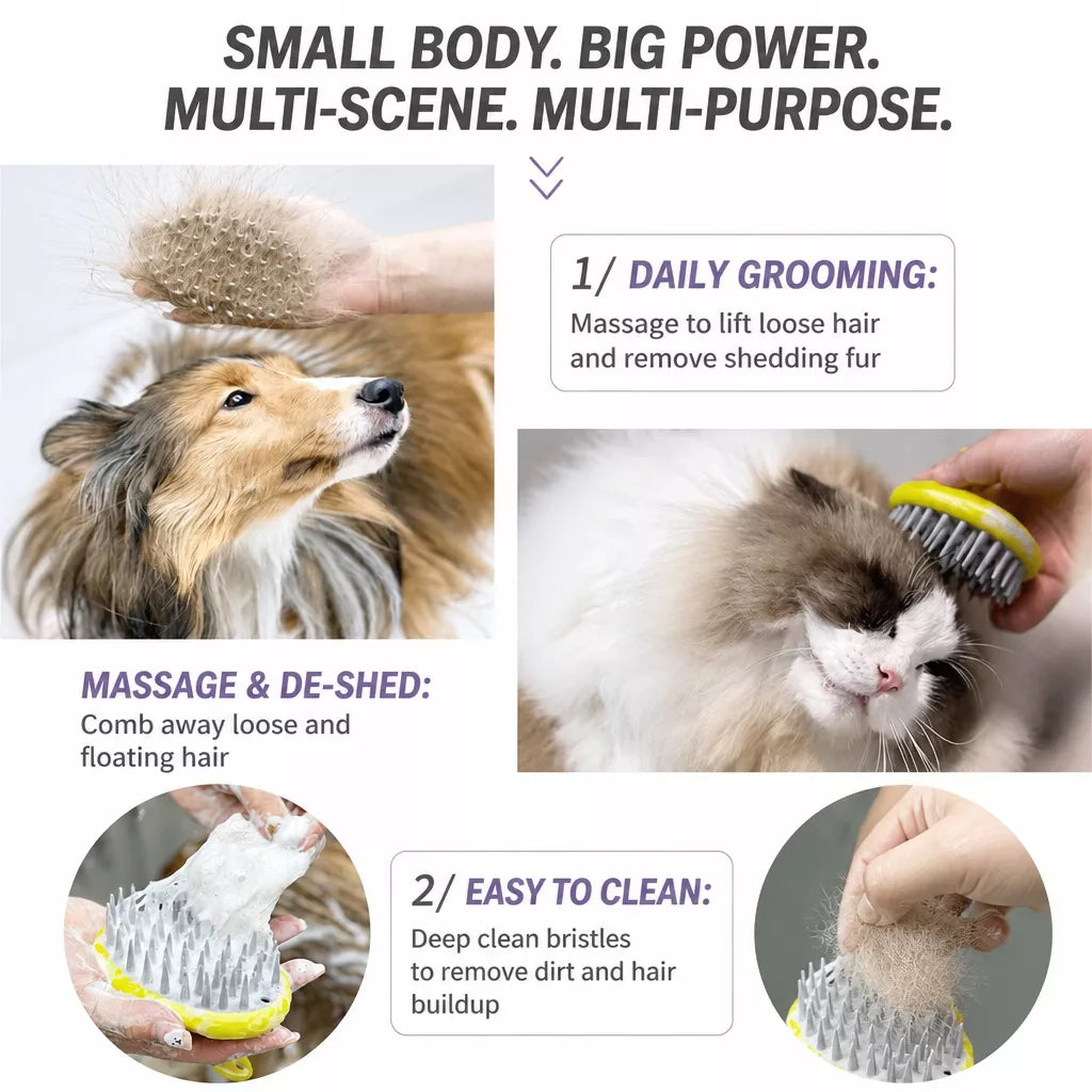 TPE Pet Bath and Massage Brush — design and construction details