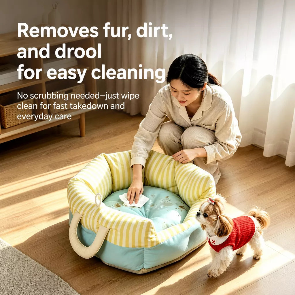 Striped Pet Car Bed — design and construction details