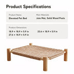 Rattan-Woven Cat Bed with Scratching Surface
