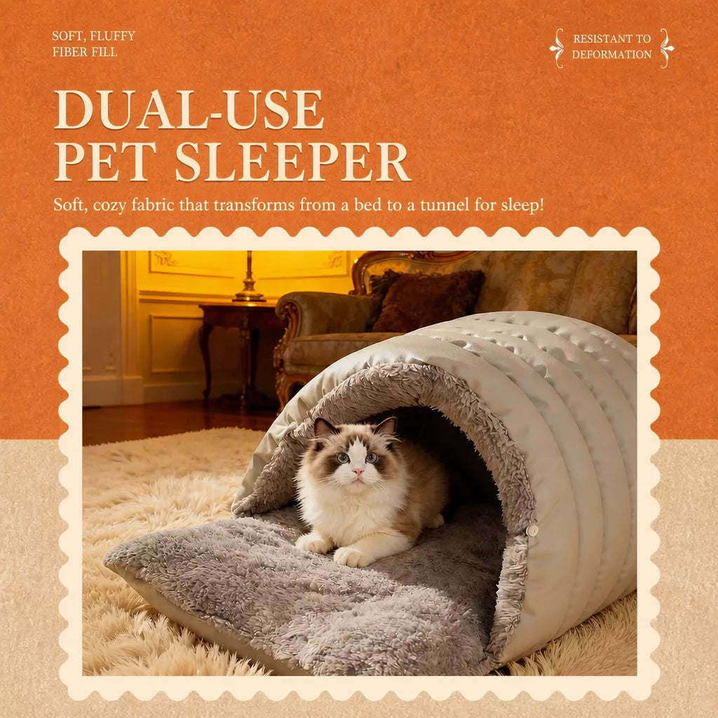 Convertible Plush Pet Cave Bed — design and construction details