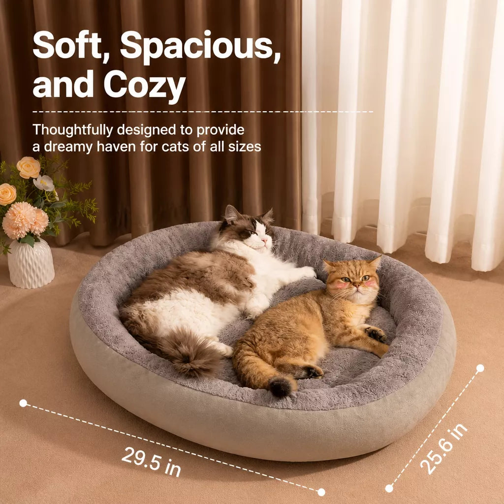 Oval Plush Bolster Pet Bed — design and construction details