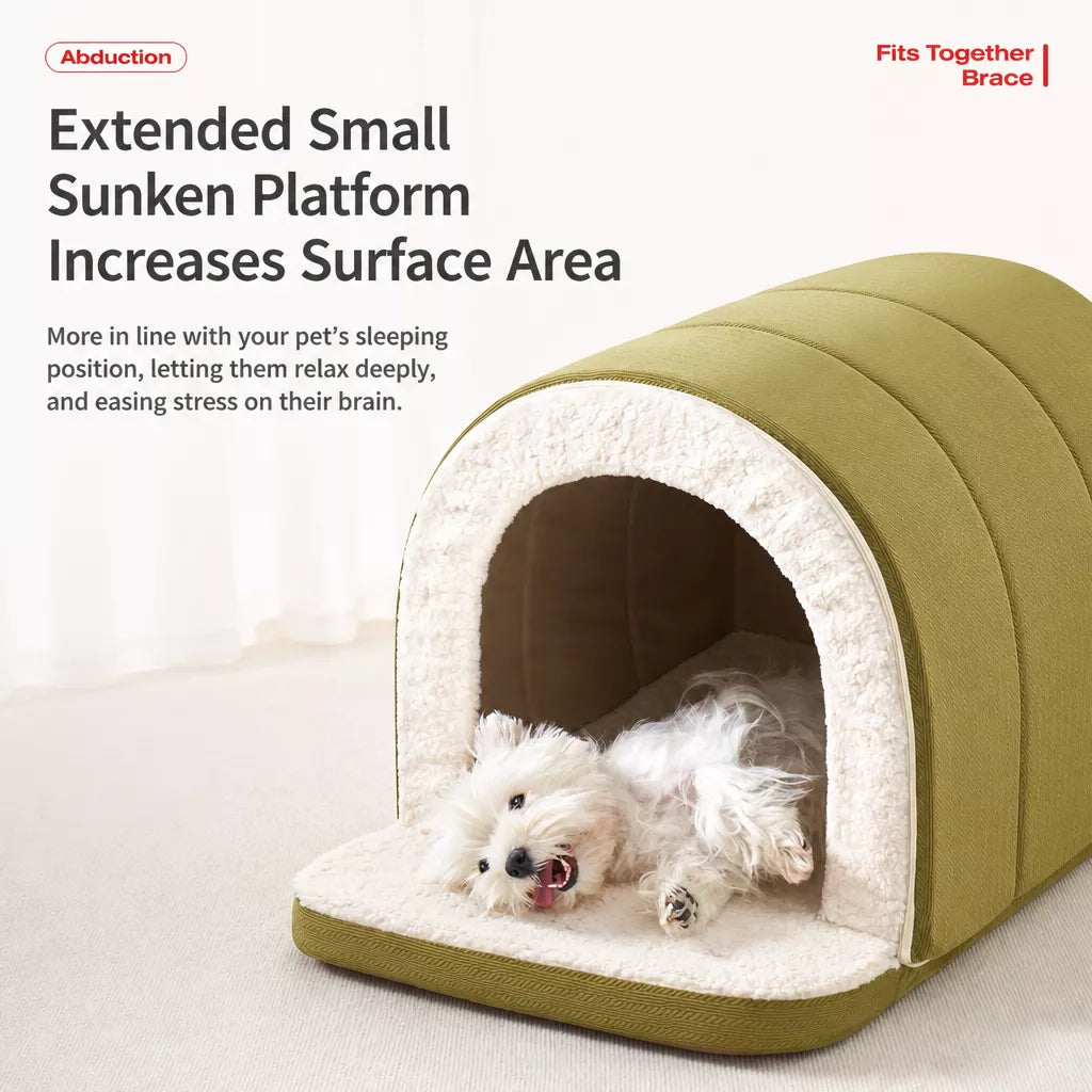 Pet lying on extended front pad