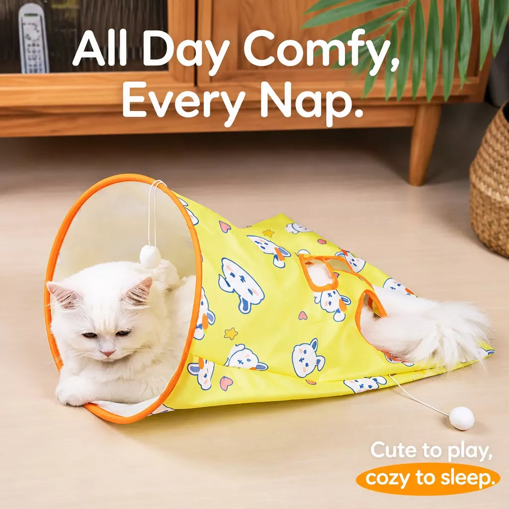 Cat Crinkle Tunnel and Hideaway Bag Toy