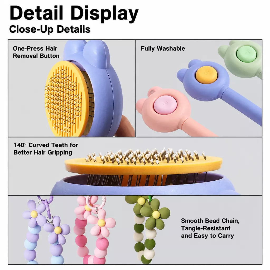 Self-Cleaning Pet Grooming Brush — design and construction details