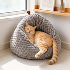 Textured Plush Cat Cave Bed — design and construction details