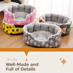 Printed Plush Bolster Pet Bed — design and construction details