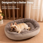 Oval Plush Bolster Pet Bed — design and construction details