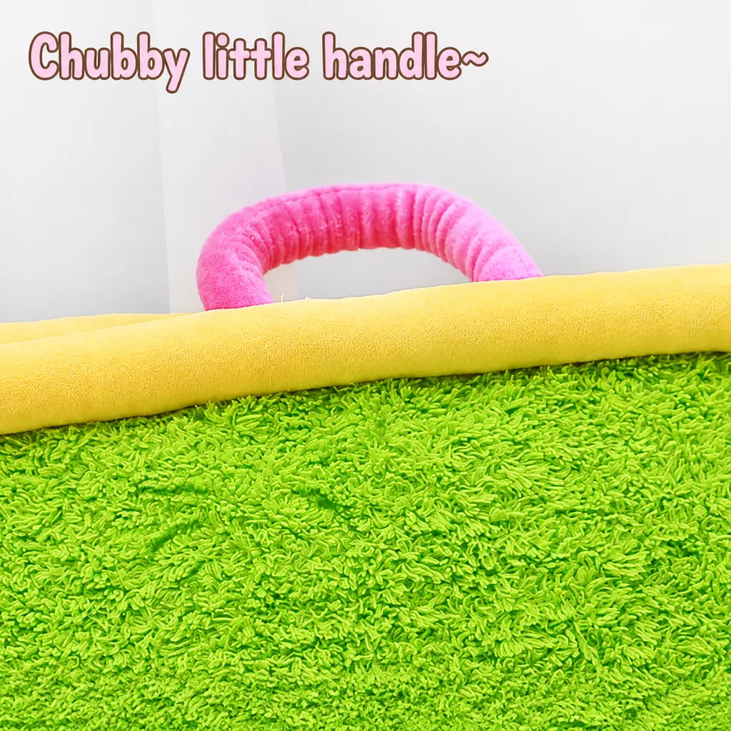 Color-Block Plush Pet Mat — design and construction details