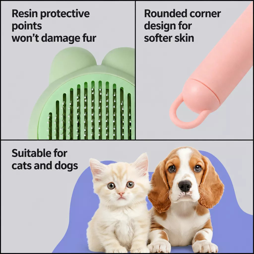 Self-Cleaning Pet Grooming Brush — design and construction details