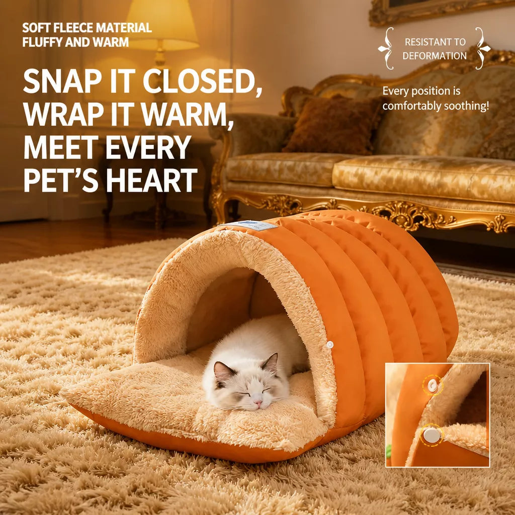 Convertible Plush Pet Cave Bed — design and construction details
