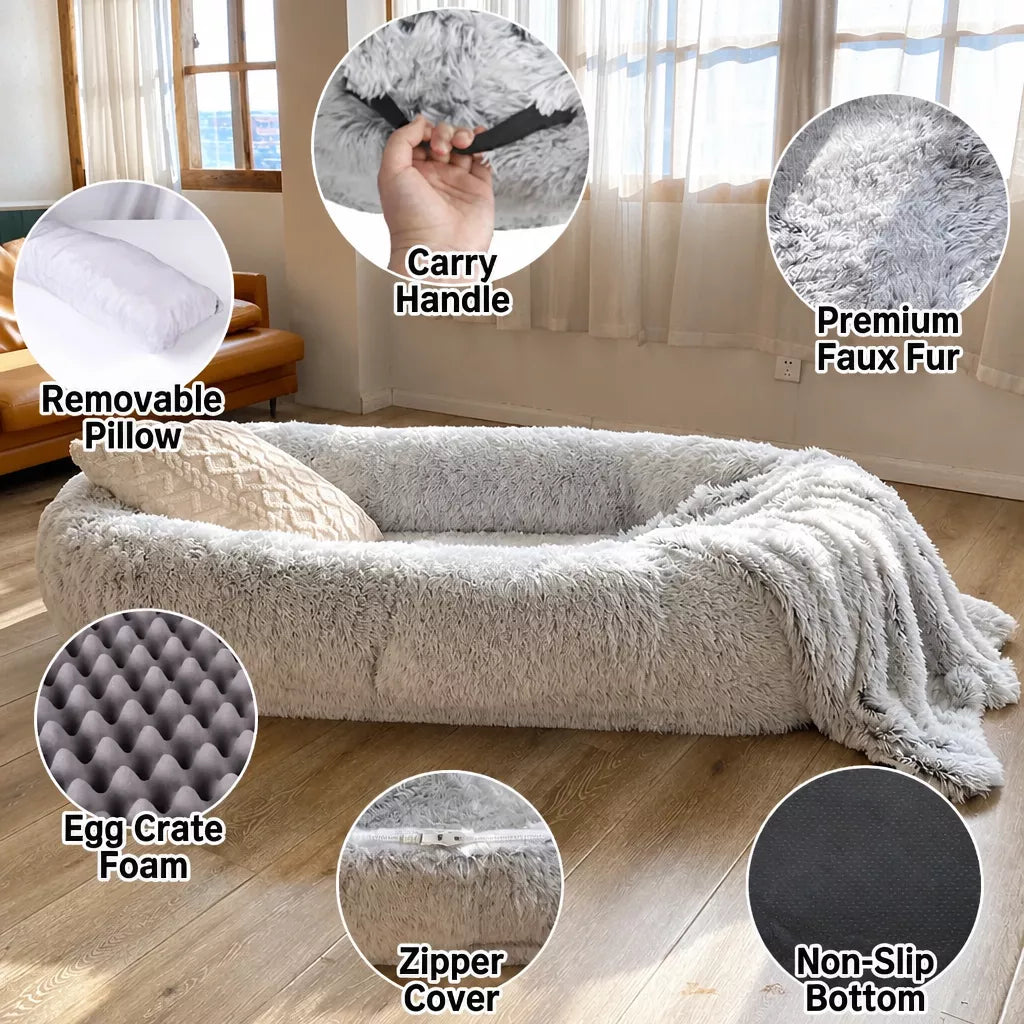 Giant Plush Bolster Dog Bed — design and construction details