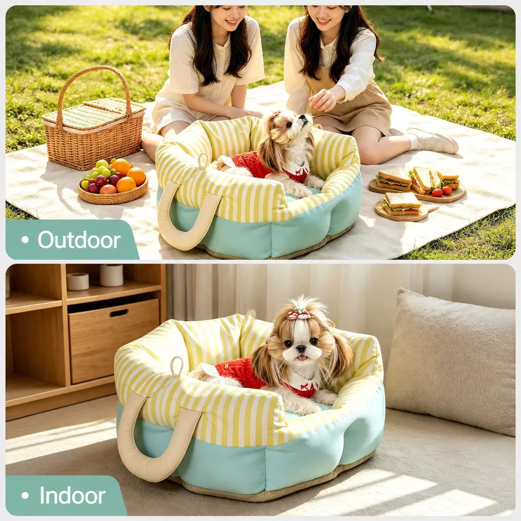 Striped Pet Car Bed — design and construction details