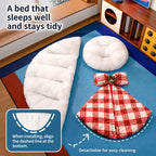 Plaid bed removable shell and cushion setup