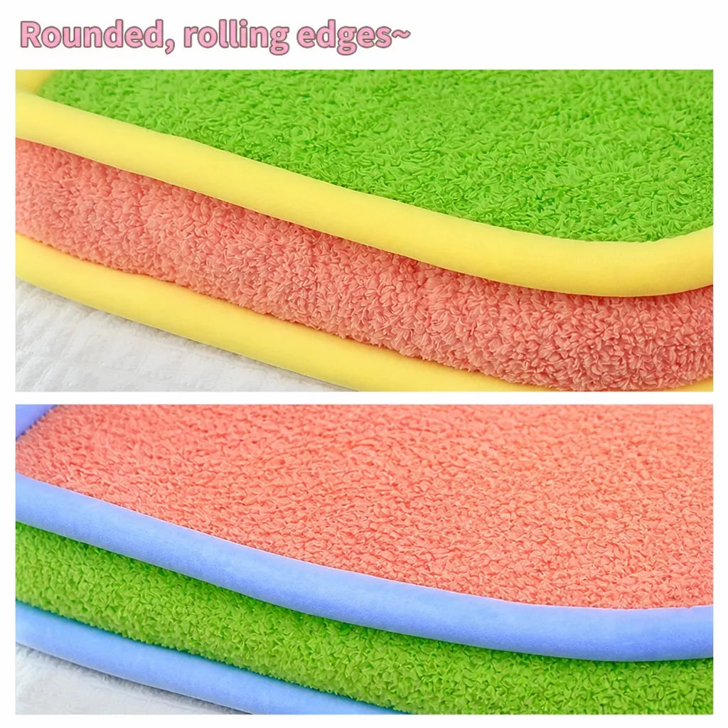 Color-Block Plush Pet Mat — design and construction details