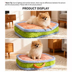Color-Block Plush Pet Mat — design and construction details