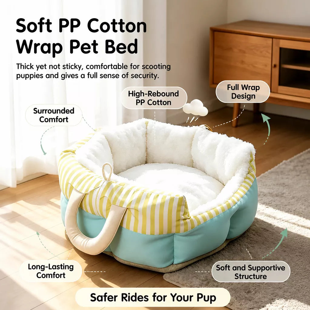 Striped Pet Car Bed — design and construction details