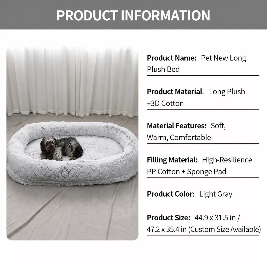 Giant Plush Bolster Dog Bed — design and construction details