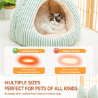 Striped Pet Cave Bed with Bow and Removable Cushion - product detail
