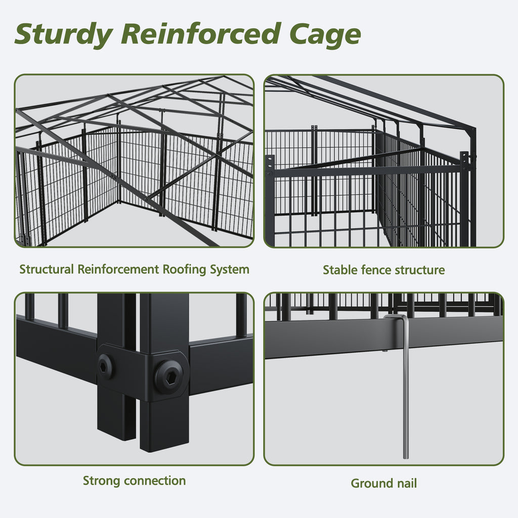 Large Outdoor Dog Kennel with Roof, 18.9 ft - W1820S00025 - product view 7